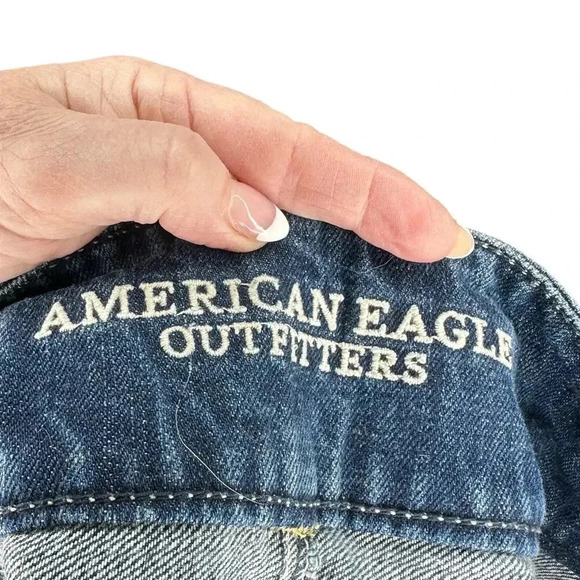 American Eagle Outfitters button fly blue jean cut off shorts size‎ 8 - Picture 5 of 5